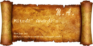 Mitró András névjegykártya